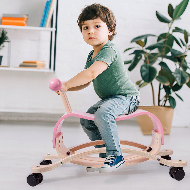 儿童木制摇摇马学步车二合一男孩女孩学步运动宝宝幼儿园玩具