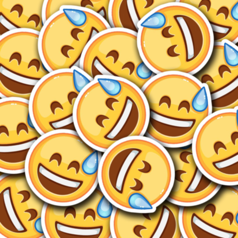 流汗黄豆贴纸emoji表情包个性搞笑抖音同款贴纸贴脑门防水3M贴纸