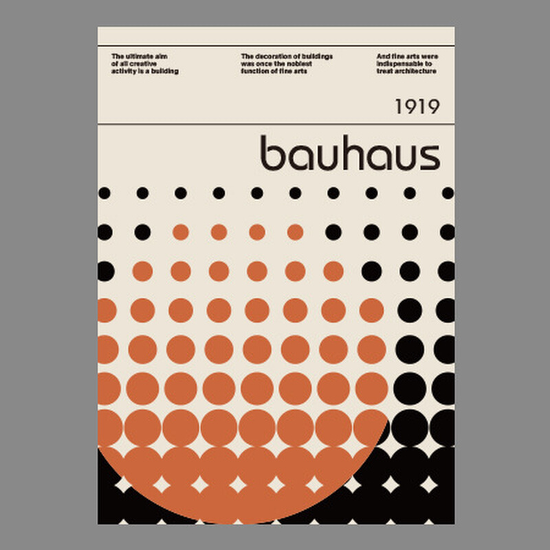 包豪斯简约设计红黄蓝几何元素复古风格现代艺术纸海报墙贴装