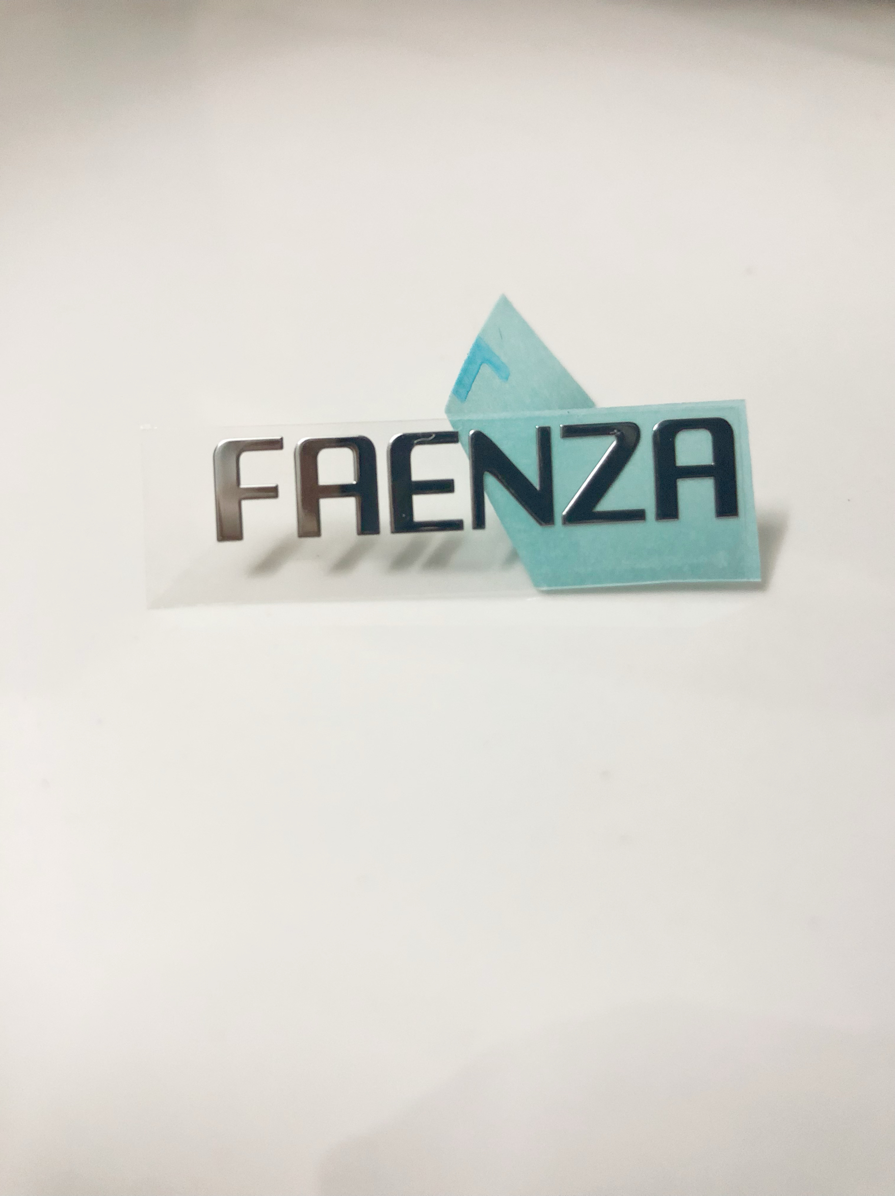 法恩莎FAENZA小尺寸现货银色logo金属贴橱柜卫浴标牌商标装饰贴纸