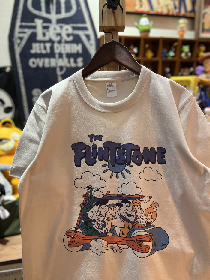 美式复古 vintage Flintstones摩登原始人 纯棉重磅情侣T恤短袖夏