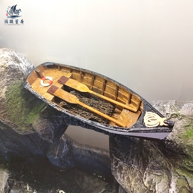 江南水乡造景可下水渔家装饰小木船水上漂浮复古做旧木制小船模型