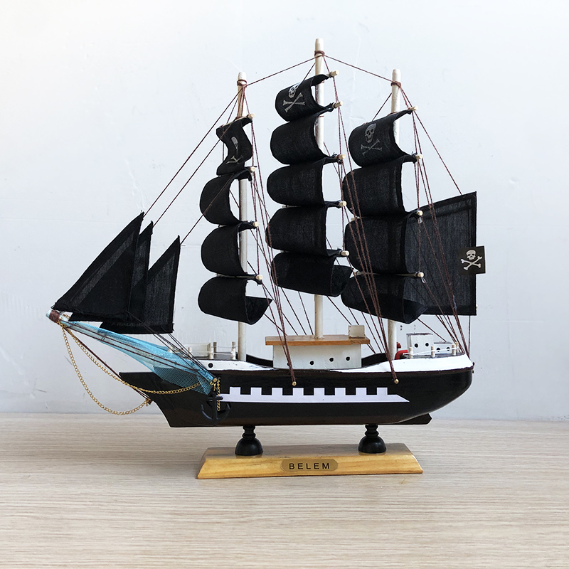创意帆船模型摆件开学季礼物一帆风顺木船地中海客厅海盗船装饰品