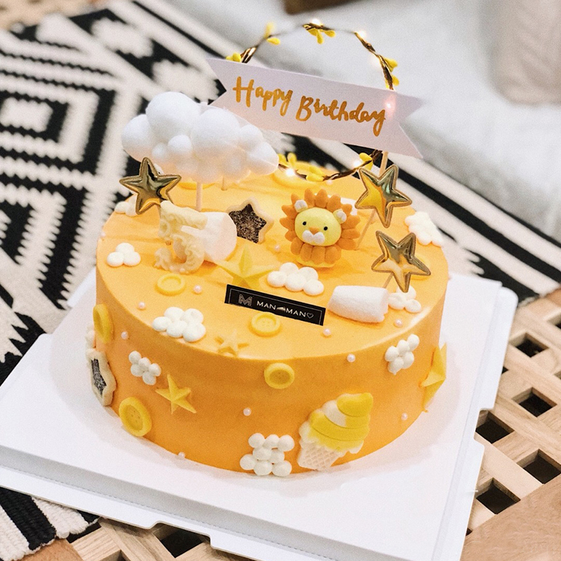 小狮子蛋糕装饰摆件狮子座辛巴可爱卡通儿童宝宝生日烘焙配件插件