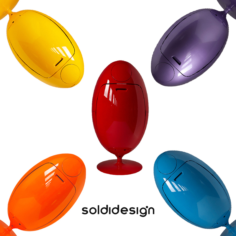 sort意大利Soldi Design Ovetto恐龙蛋垃圾桶环保分类颜值大容量
