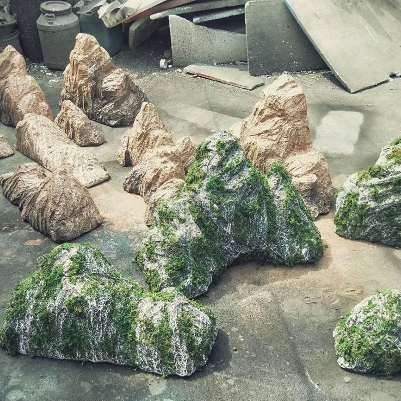 泡沫雕塑绿植假山微景观道具仿真石头庭院青苔造景园林艺术摆件