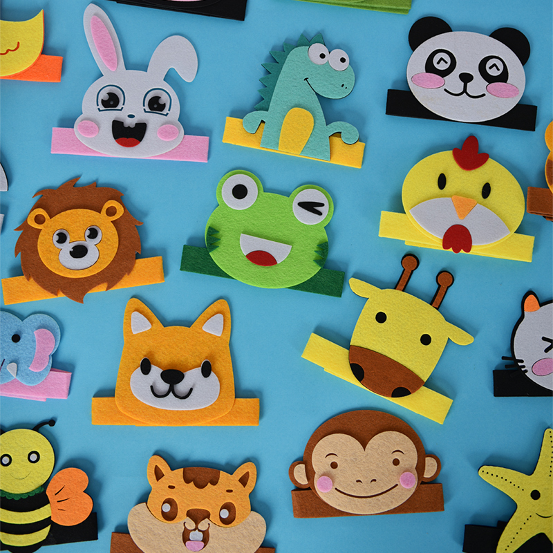 动物头饰十二生肖儿童头套表演区材料幼儿园青蛙猴子小狗卡通道具