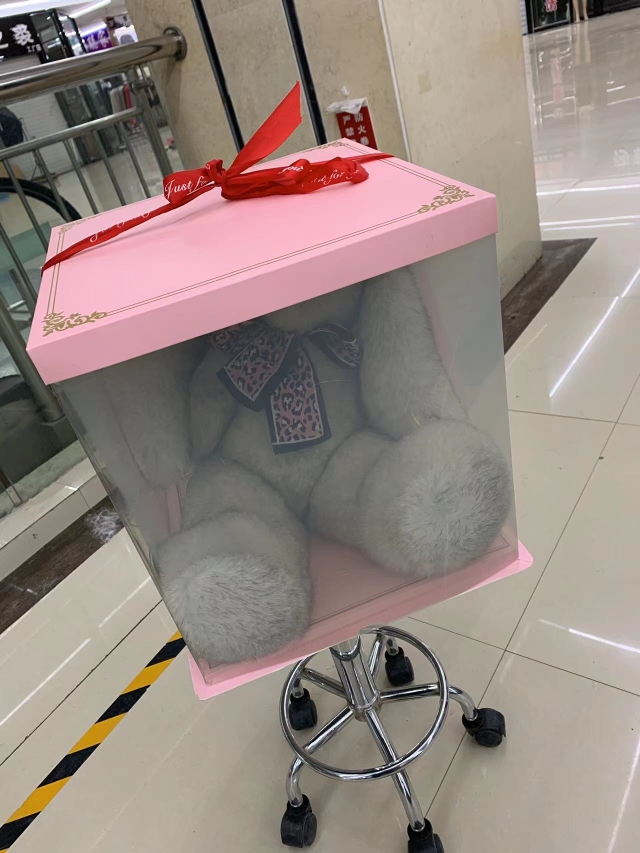 毛绒公仔精美礼盒玩偶玩具透明礼品盒生日蛋糕盒子包装盒大号加厚