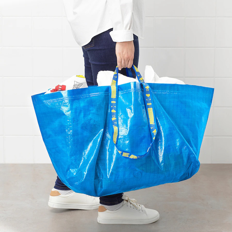 宜家大容量搬家运袋野营编织袋手提袋超市购物袋折叠便携帆布女包