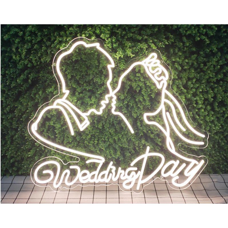 霓虹灯发光字定制婚礼logo人像情侣道具婚庆道具头像灯舞台背景