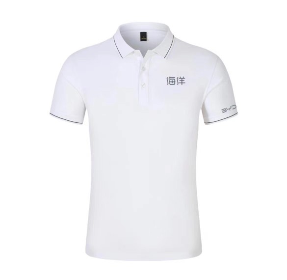 新款比亚迪海洋网4S店BYD展厅工装T恤POLO衫白色工作服定制logo
