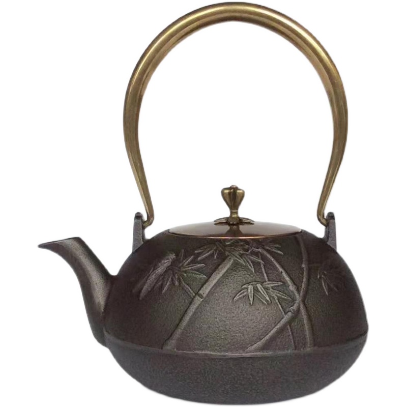新中式茶室博古架装饰品创意茶柜摆件售楼处工艺礼品铁茶壶烧水壶