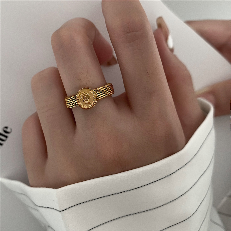 大码戒指女胖MM小众设计感头像时尚个性ins潮欧美风复古食指指环