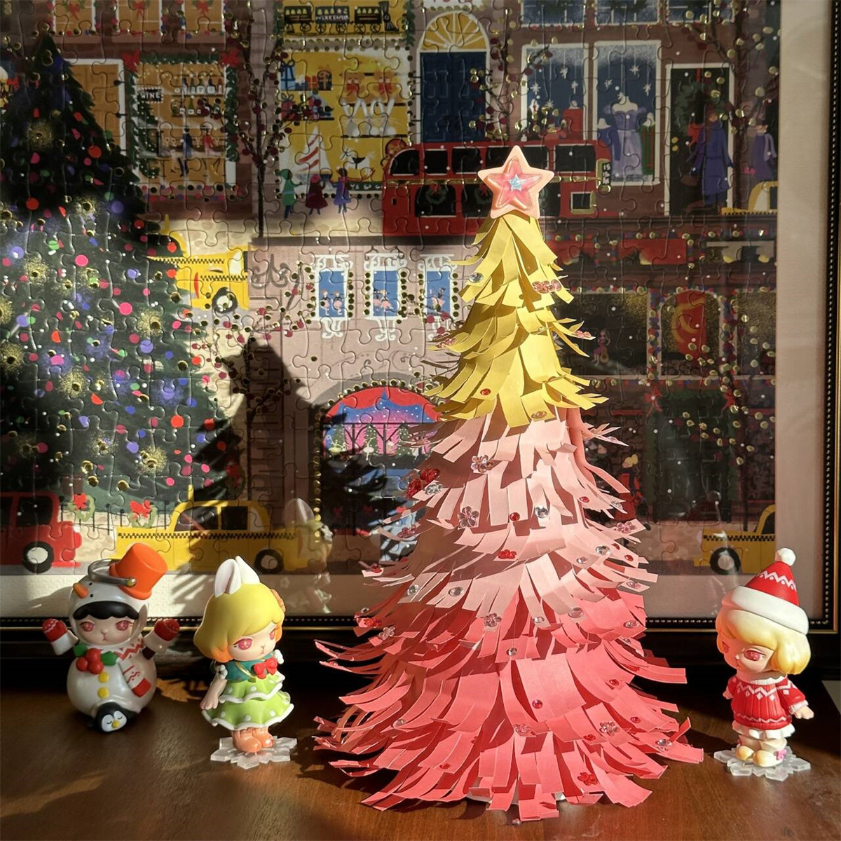 折纸圣诞树diy折纸材料包自制圣诞树儿童家用摆件装饰场景树