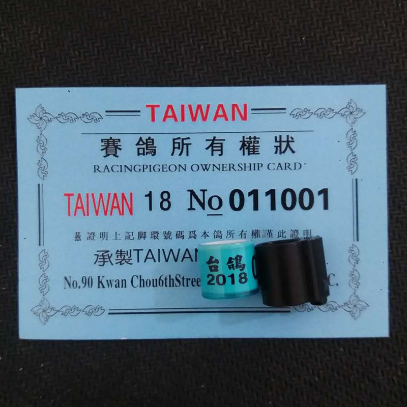 台湾鸽子足环2019带证信鸽统一外籍足环一个包邮脚环赛鸽用品用具