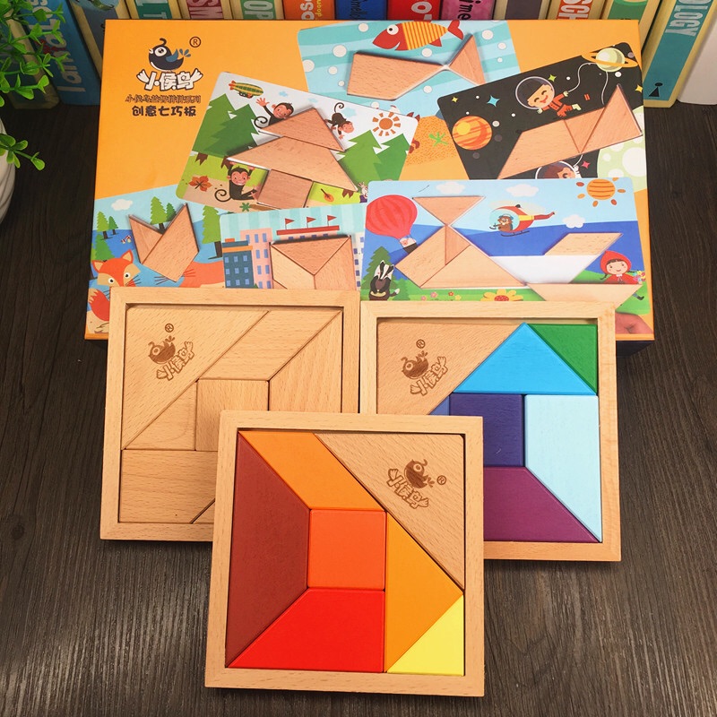 全脑教具智者拼图小候鸟创意七巧板玩具益智拼图拼板几何形状配对