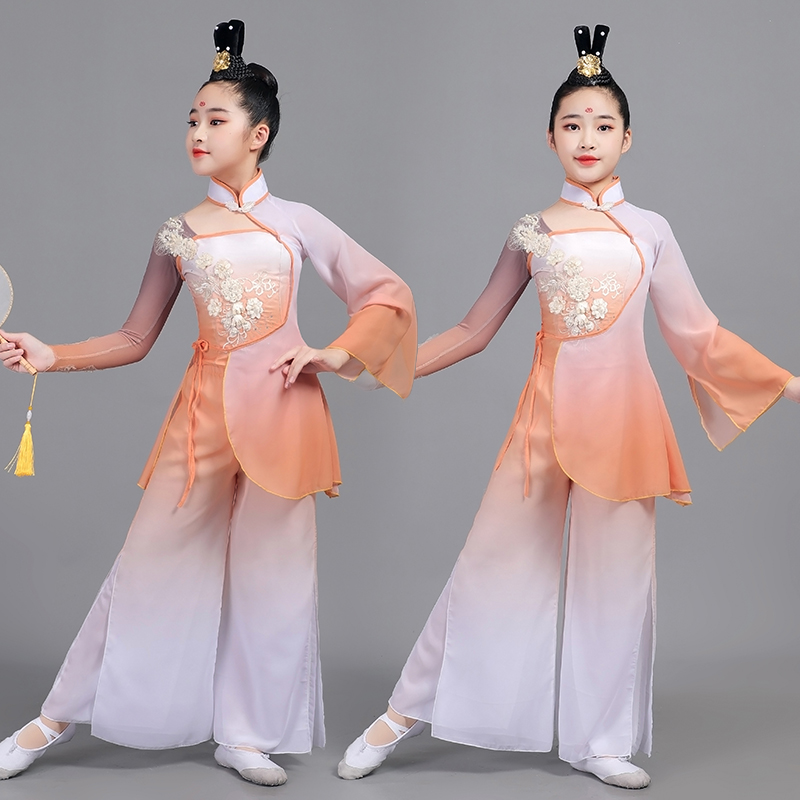 古典舞演出服女儿童中国风扇子舞表演服胶州秧歌剧目艺考舞蹈服