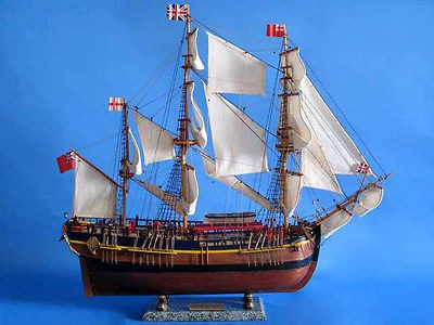 代购船模 木制HMS奋进号限量版模型船30摆件收藏高桅帆船装饰实木