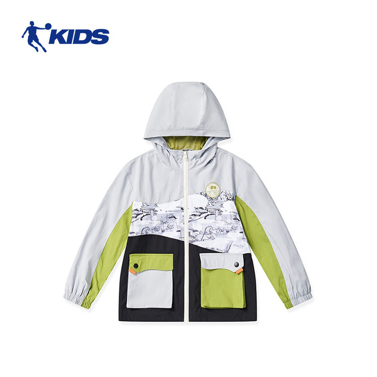 中国乔丹男童外套薄款儿童学生新款风衣春季大童国潮衣服T8328250