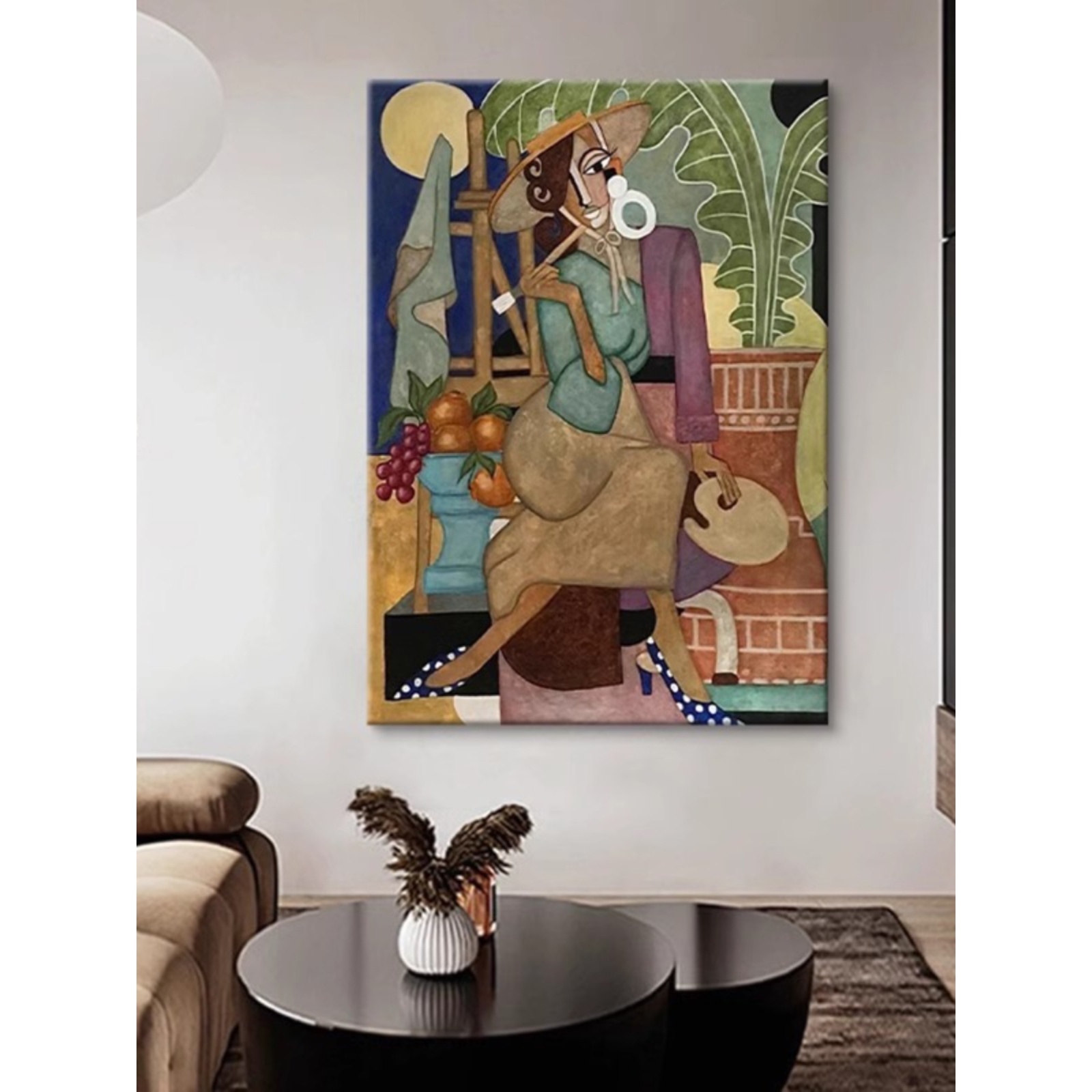 复古毕加索抽象女人客厅装饰画北欧怀旧古典人物小众艺术房间挂画