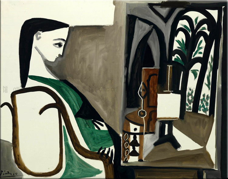 画室里的女人 Pablo Picasso 毕加索 装饰画 客厅书房定制照片