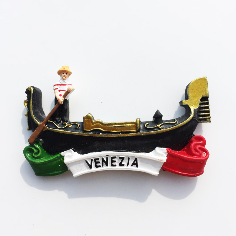 意大利水城威尼斯打卡景点 贡多拉游船旅游纪念工艺品磁铁冰箱贴