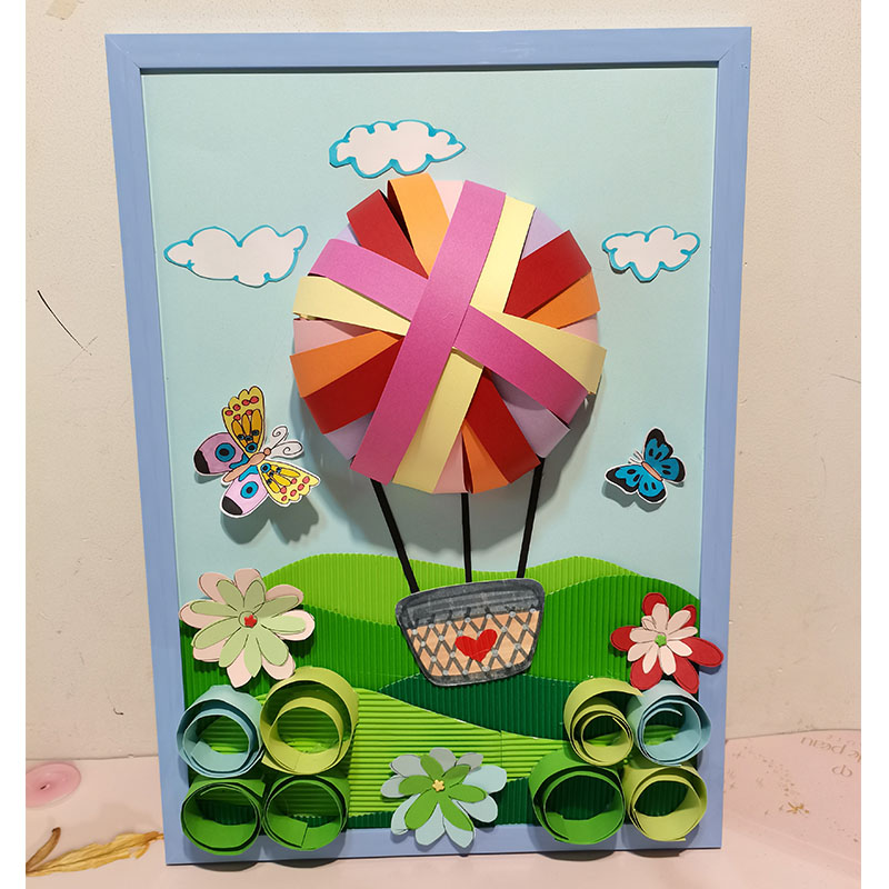 折纸 剪纸 立体手工儿童创意可定做各种主题成品 热气球 半成品