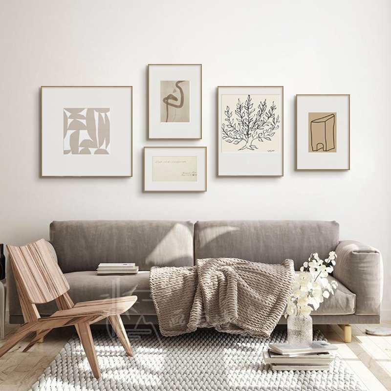 马蒂斯抽象极简组合画客厅沙发背景墙装饰画日式美式轻奢卧室挂画