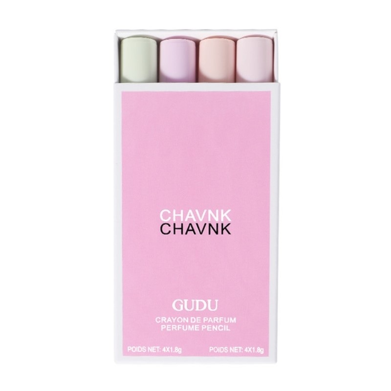 GUDU烟管固体香膏笔 4支礼盒套装清新女士学生党跨境网红固体香水