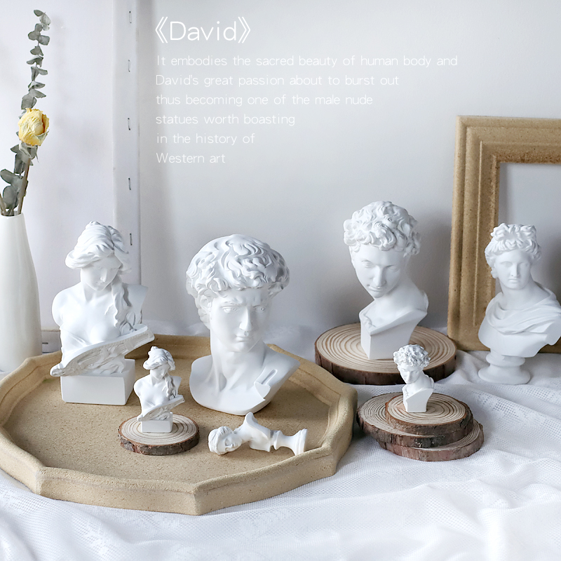 大卫雕像仿石膏人物雕塑维纳斯静物素描美术教具拍摄道具装饰摆件