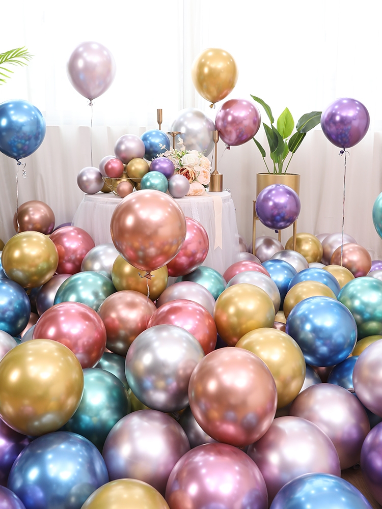 网红加厚金属金色气球结婚浪漫婚房装饰生日派对场景布置婚庆用品