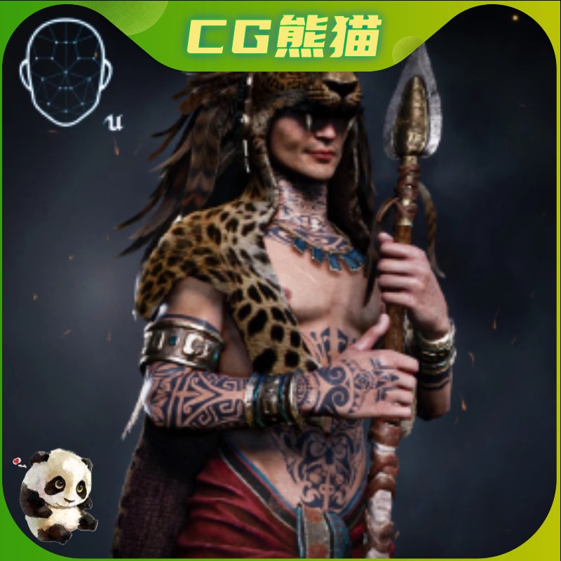 UE4虚幻5 Maya Warrior 游戏就绪玛雅战士人物角色模型