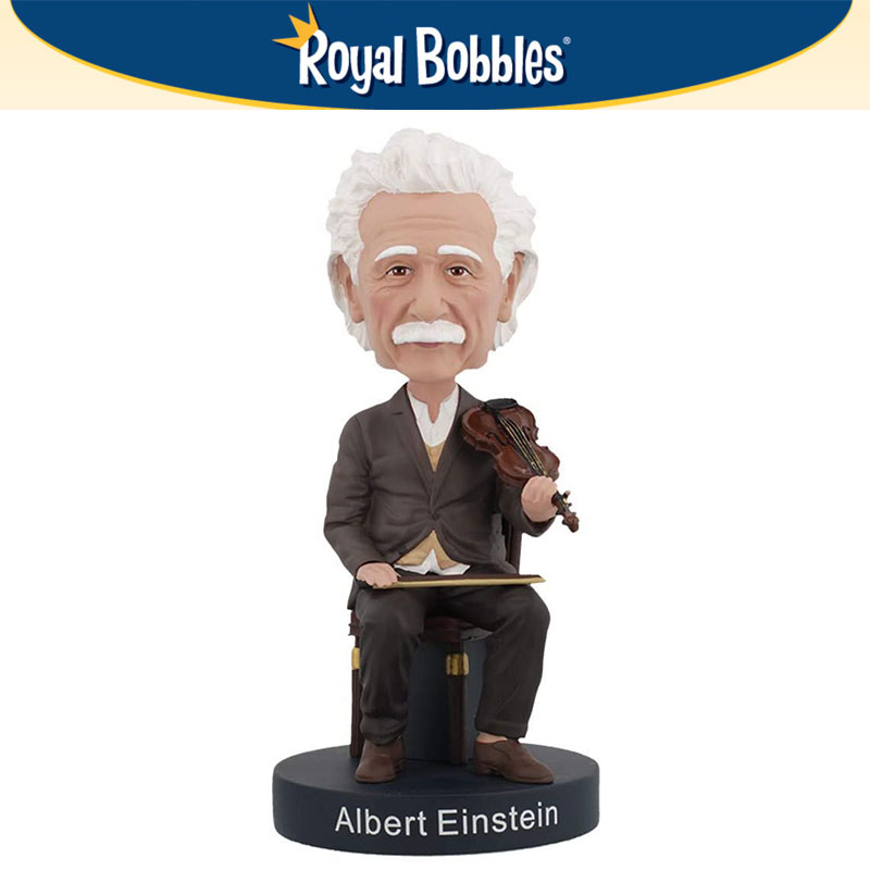现货 美国Royal Bobbles点头办公桌面摆件 爱因斯坦与小提琴人偶