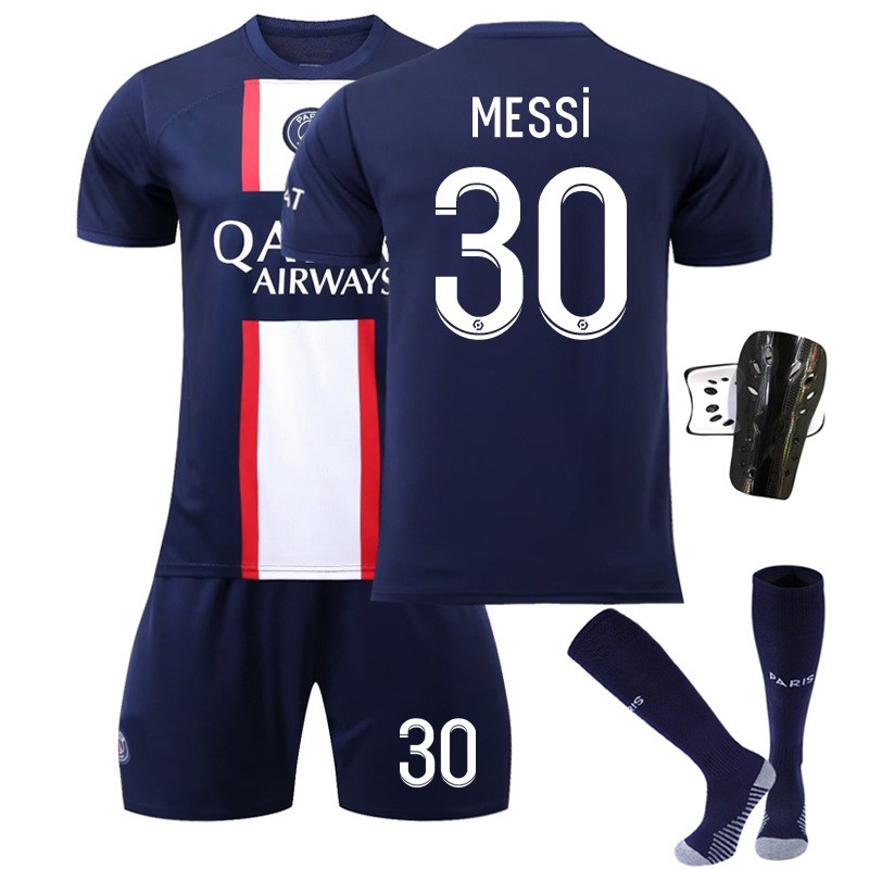 2223巴黎主场球衣30号梅西10内马尔7姆巴佩PSG儿童足球服套装定制