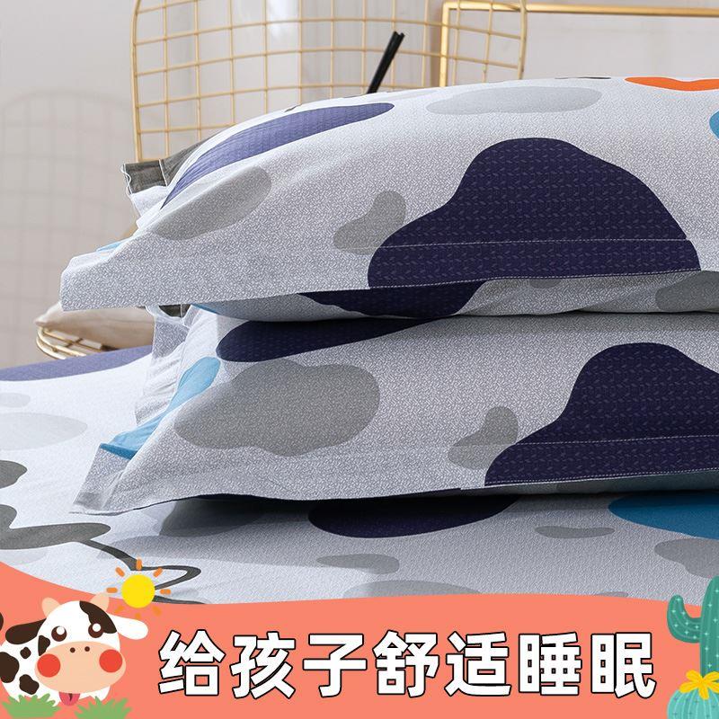 【一对装】纯棉枕套学生儿童卡通48x74单人全棉枕头套两个春夏季