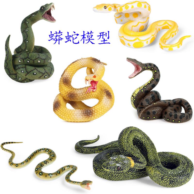 硬塑胶缅甸蟒蛇玩具亚马逊森蚺绿水蚺儿童认知假蛇模型沙盘小摆件