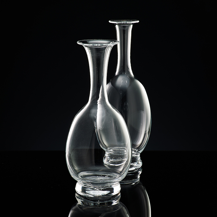 日本硝子作家濑沼健太郎手作作品：透明玻璃花器花瓶（现货）