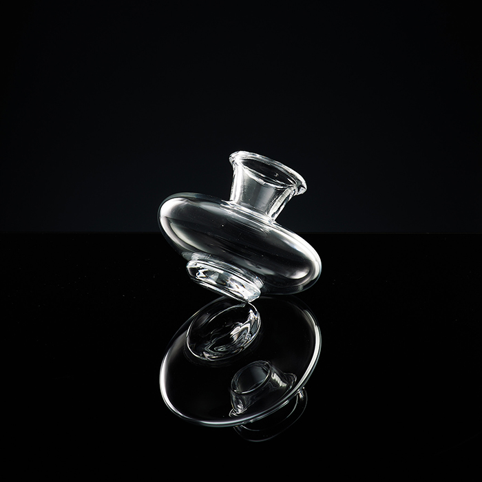 日本硝子作家濑沼健太郎玻璃作品：扁形亚字形玻璃花瓶（现货）