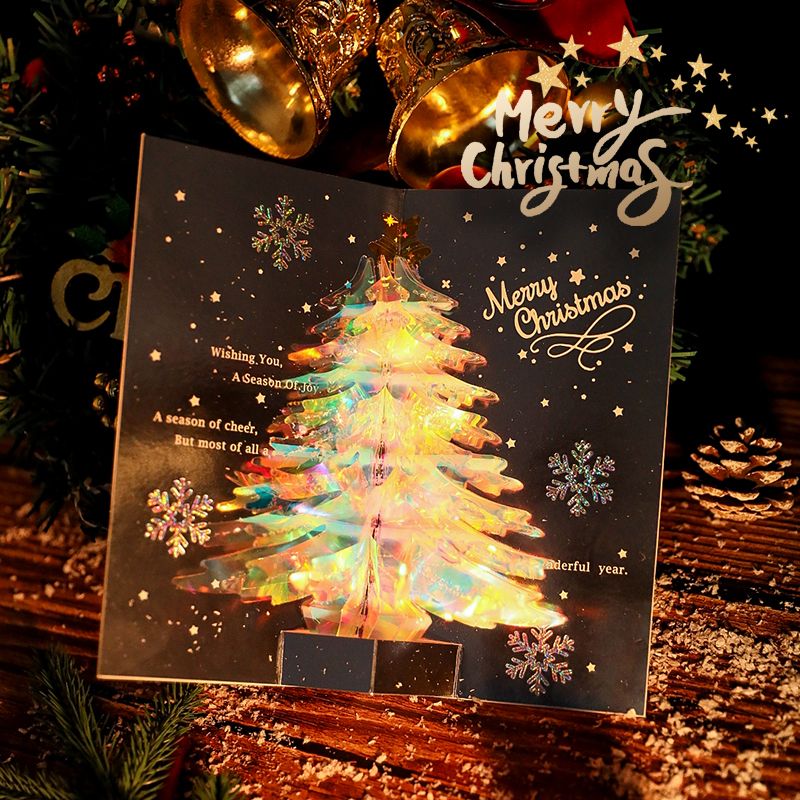 圣诞贺卡立体圣诞树高级感diy手工礼物2024圣诞节圣诞咭小卡片