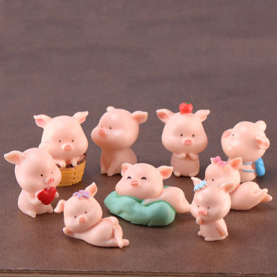 微景观树脂工艺品迷你卡通动物摆件小猪总动员猪年十二生肖装饰品