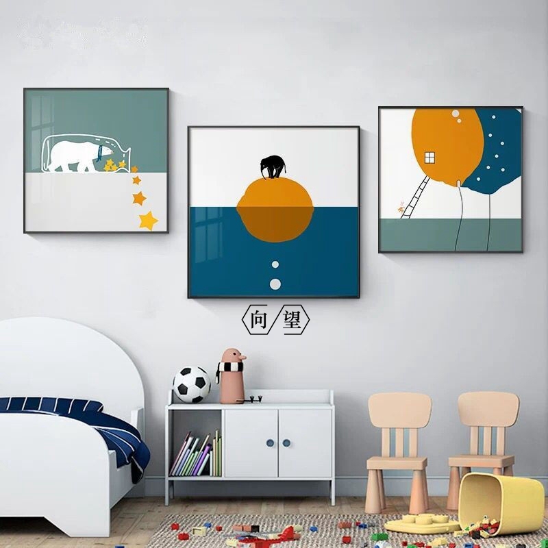 现代简约客厅卡通动漫抽象沙发背景墙面挂画卧室床头艺术画装饰画