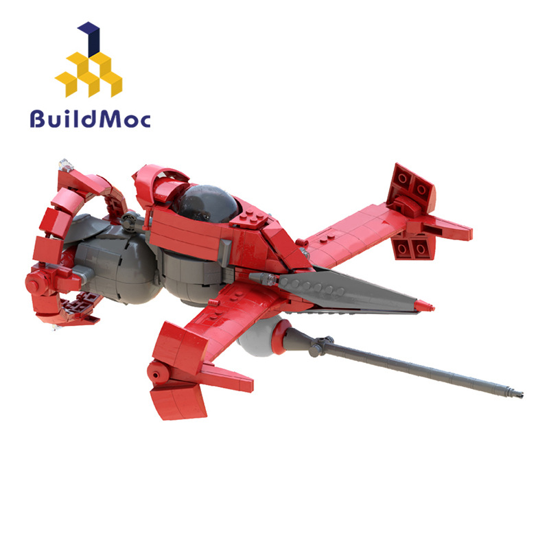 BuildMOC拼装积木玩具动画星际牛仔剑鱼II飞机红尾高速轰炸战斗机