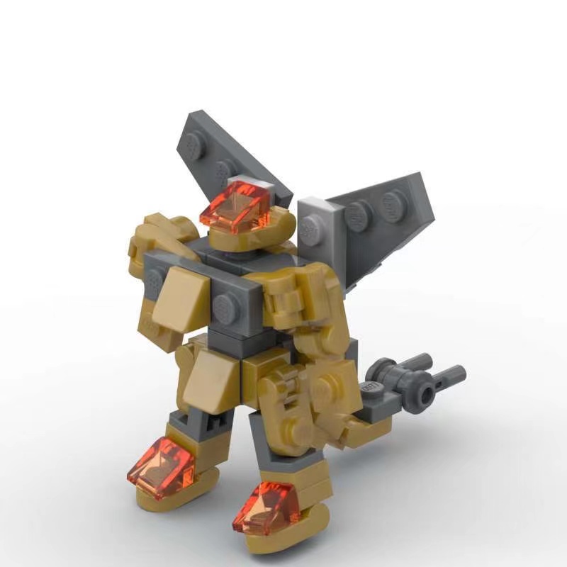 兼容三头金龙机甲模型可变形 儿童益智拼装积木零件moc小颗粒玩具