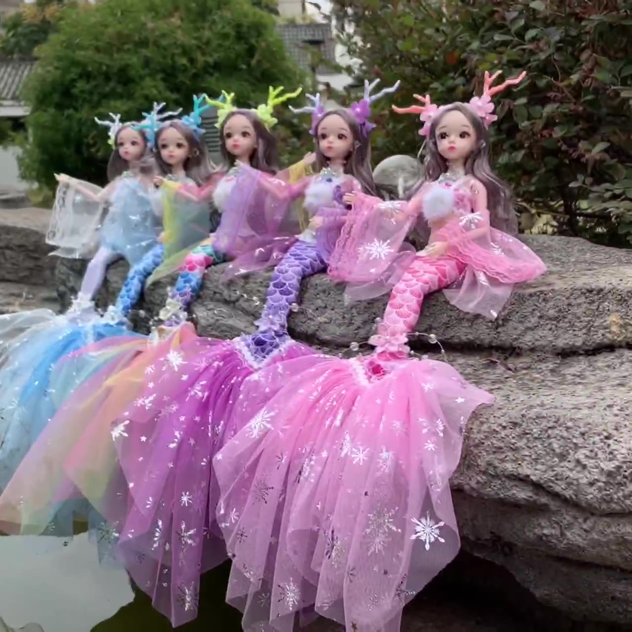 美人鱼公主精致玩偶仿真儿童玩具女孩洋娃娃套装生日礼物