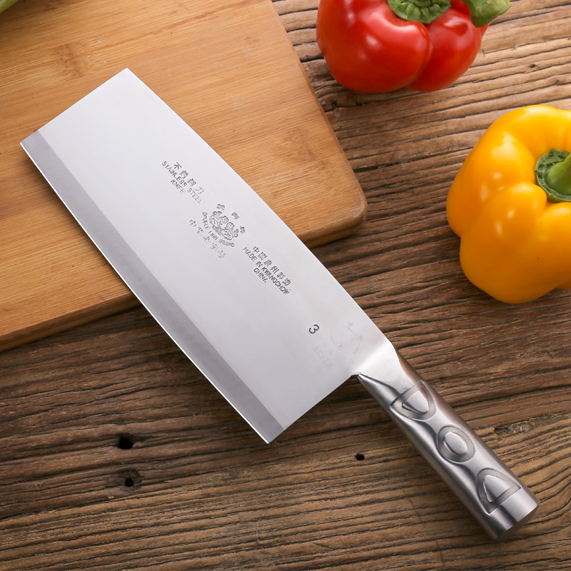 广州双狮牌不锈钢菜刀家用锋利切菜刀商用厨师专用刀具斩切刀