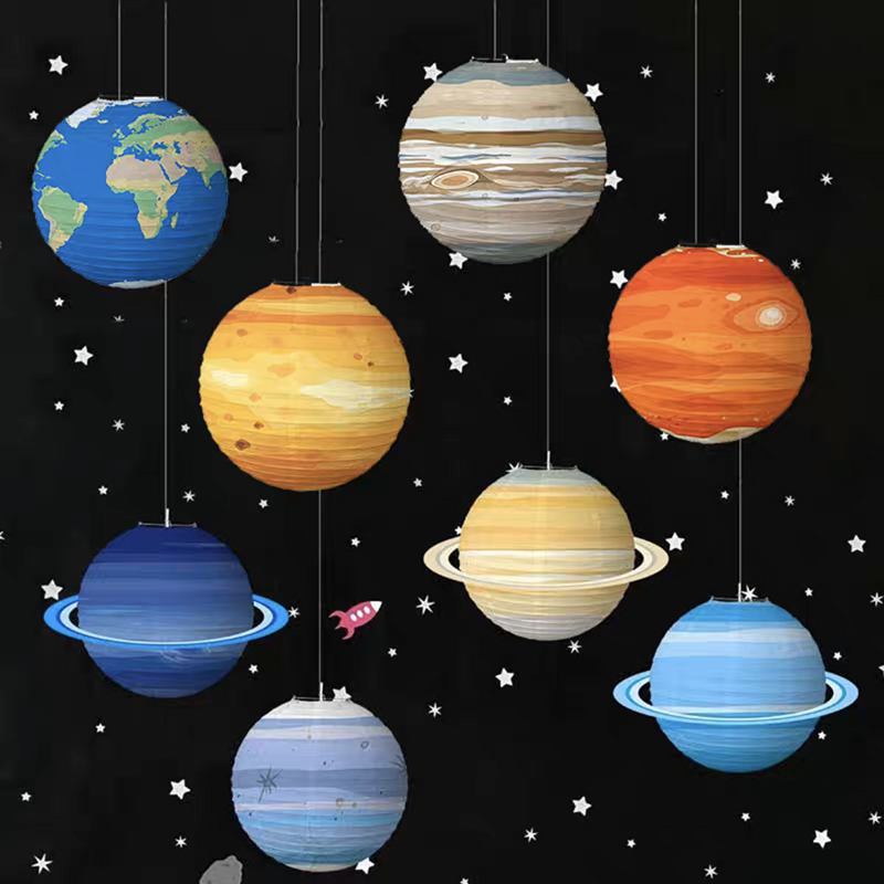 六一幼儿园装饰空中吊饰教室行星挂件星球星空主题布置外太空挂饰