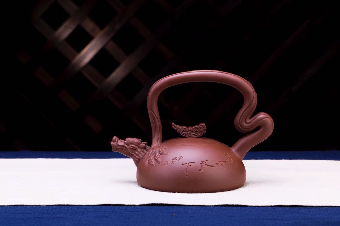宜兴紫砂壶 中国陶瓷艺术大师徐安碧代表作龙吟天下 底槽青450cc
