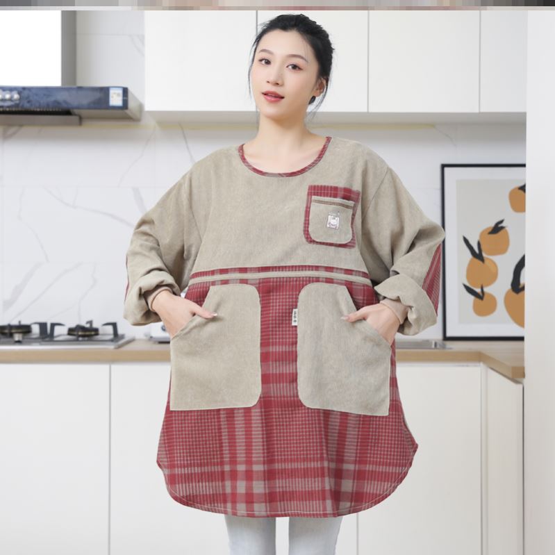 套羽绒服棉袄的围裙小个子韩式做家务上班卡通高端成人厨房大人
