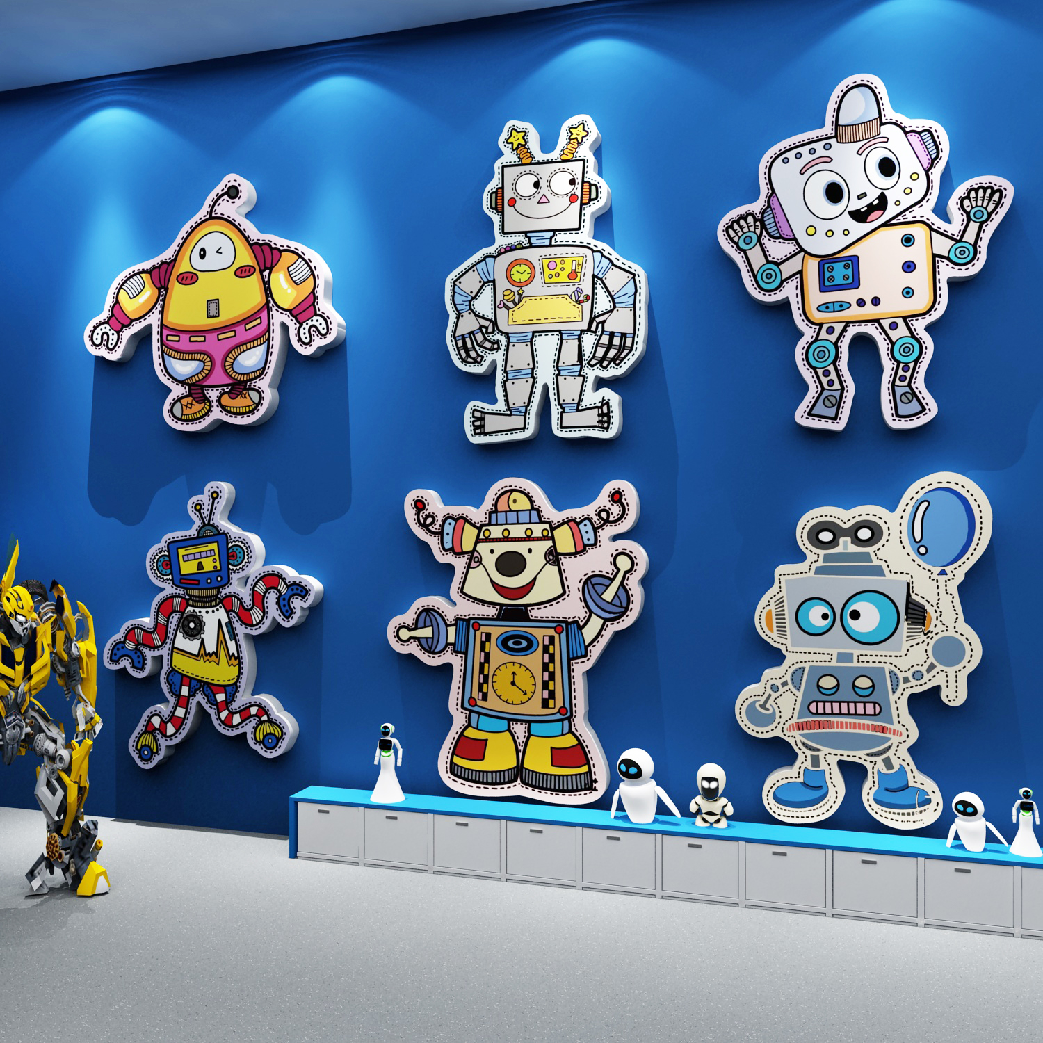 机器人贴纸画乐高教室环创布置幼儿园科学主题墙面装饰少编程文化