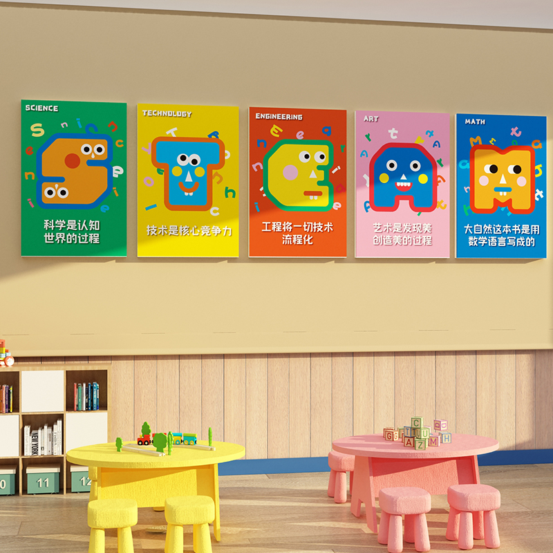 幼儿园环创主题墙面贴成品乐高机器人少儿编程建构区布置装饰文化